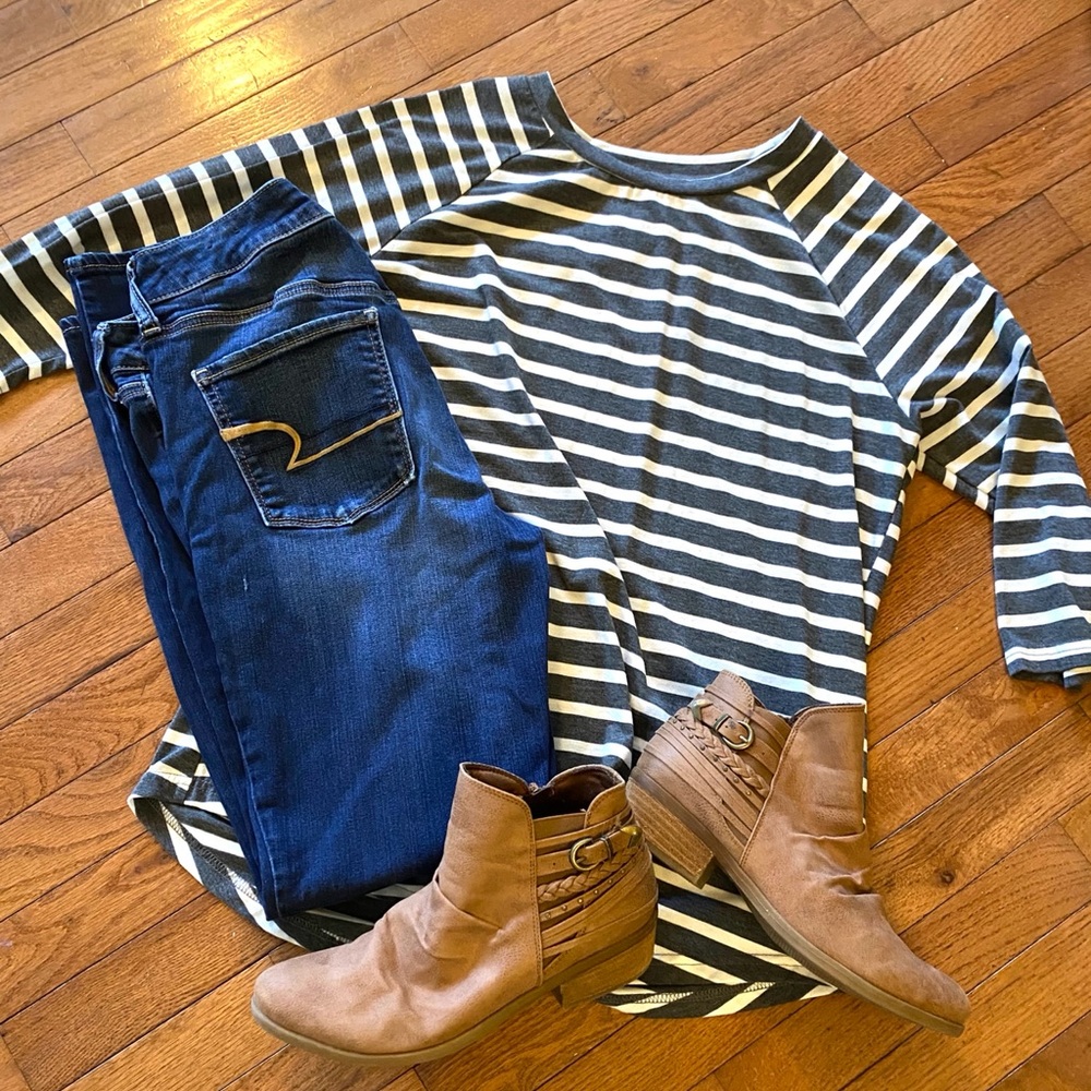Striped 3/4 Sleeve